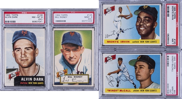 1952-1955 Topps PSA-Graded Collection (4 Different)